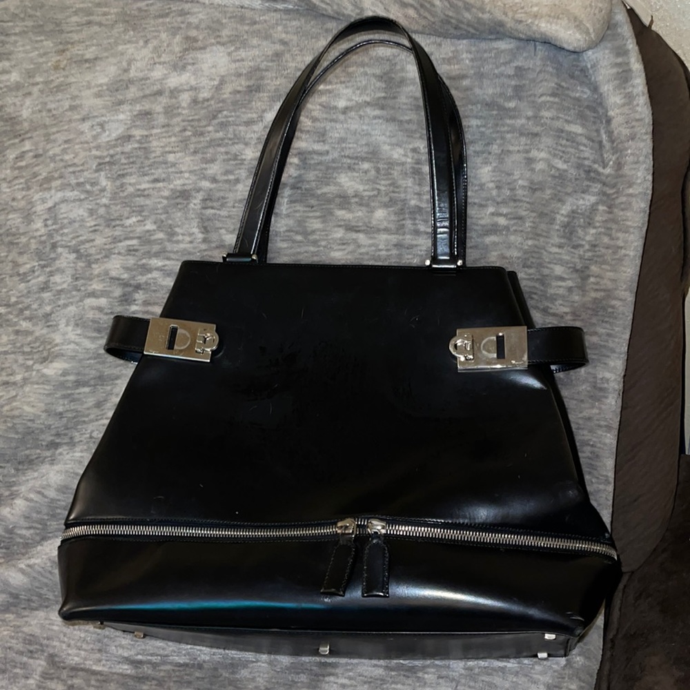 Salvador Ferragamo medium black handbag